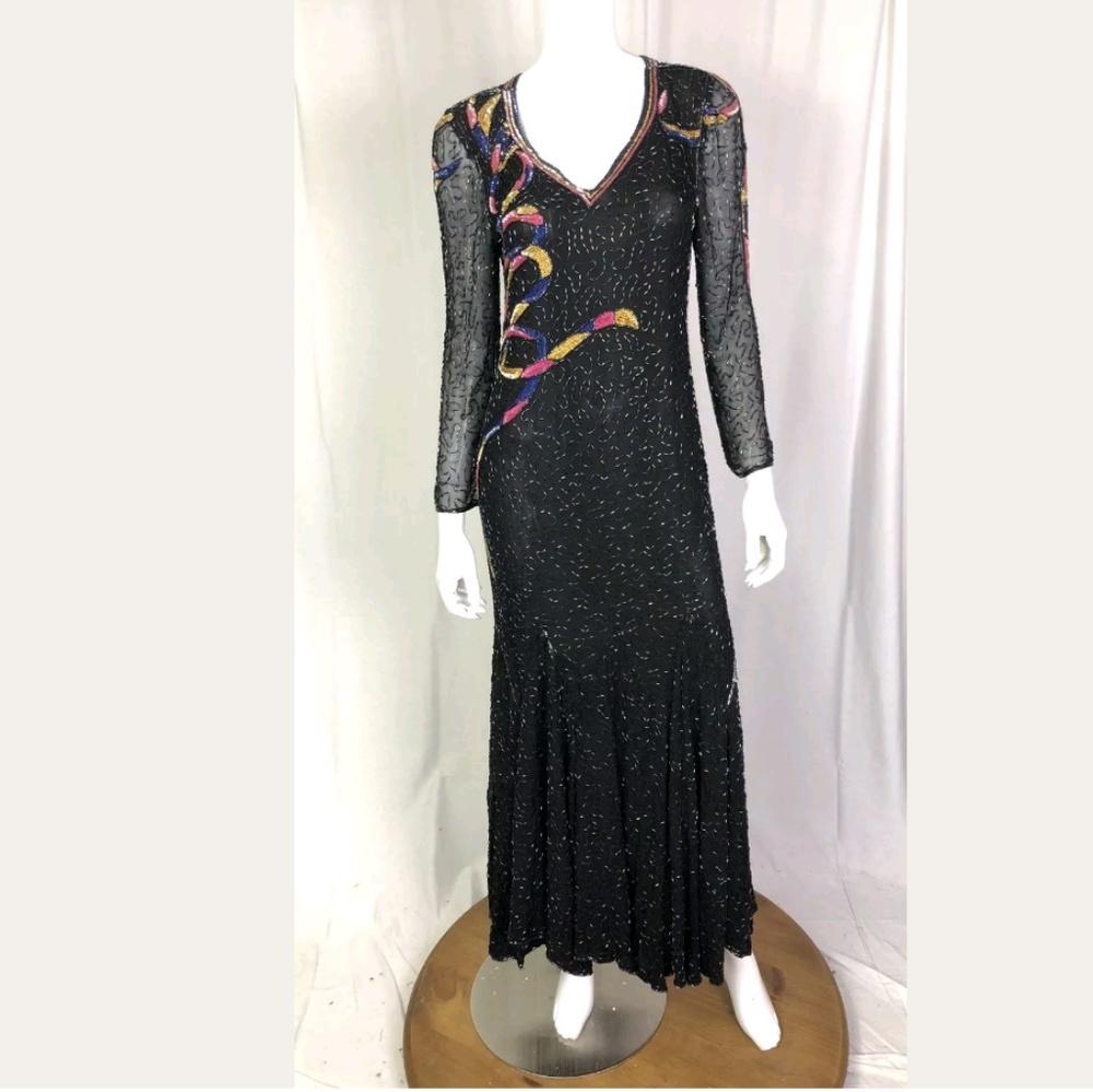 Vintage Jasdee hand Beaded evening gown